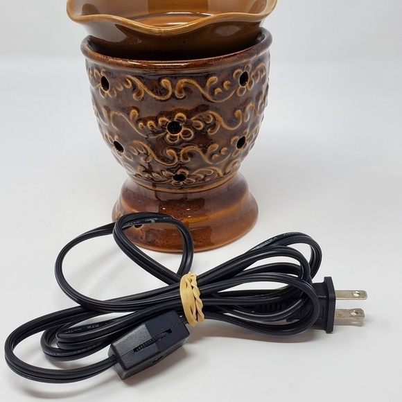 SCENTSY TORINO FULL SIZE WARMER  BROWN PURPLE RETIRED DISCONTINUED - Picture 7 of 11